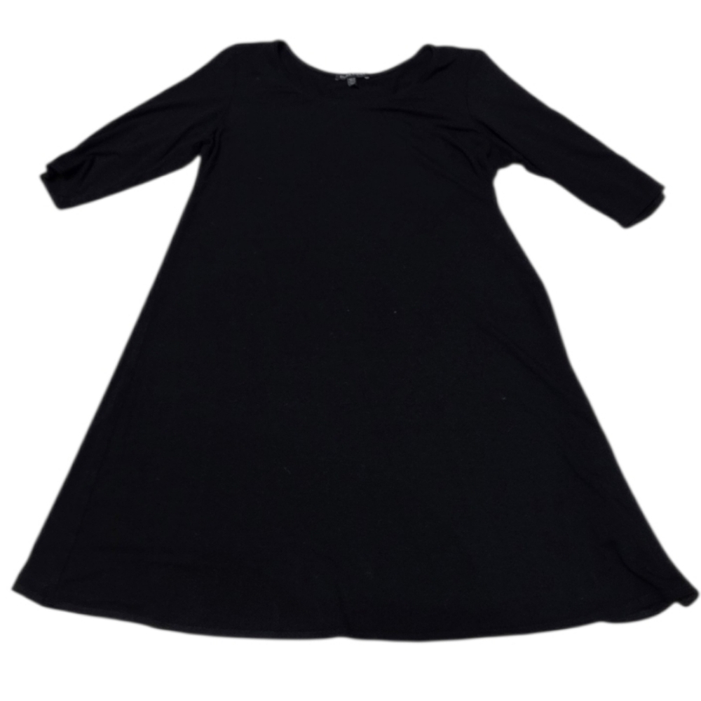 Eileen Fisher Short Sleeve Scoop Neck Minimalist Midi Dress